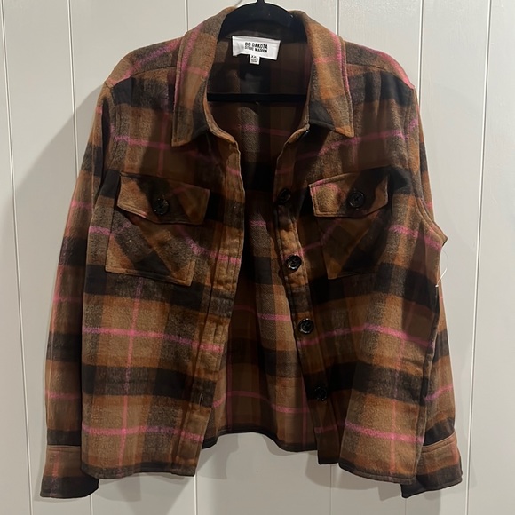 BB Dakota by Steve Madden Jackets & Blazers - Women’s Brown Flannel Jacket
